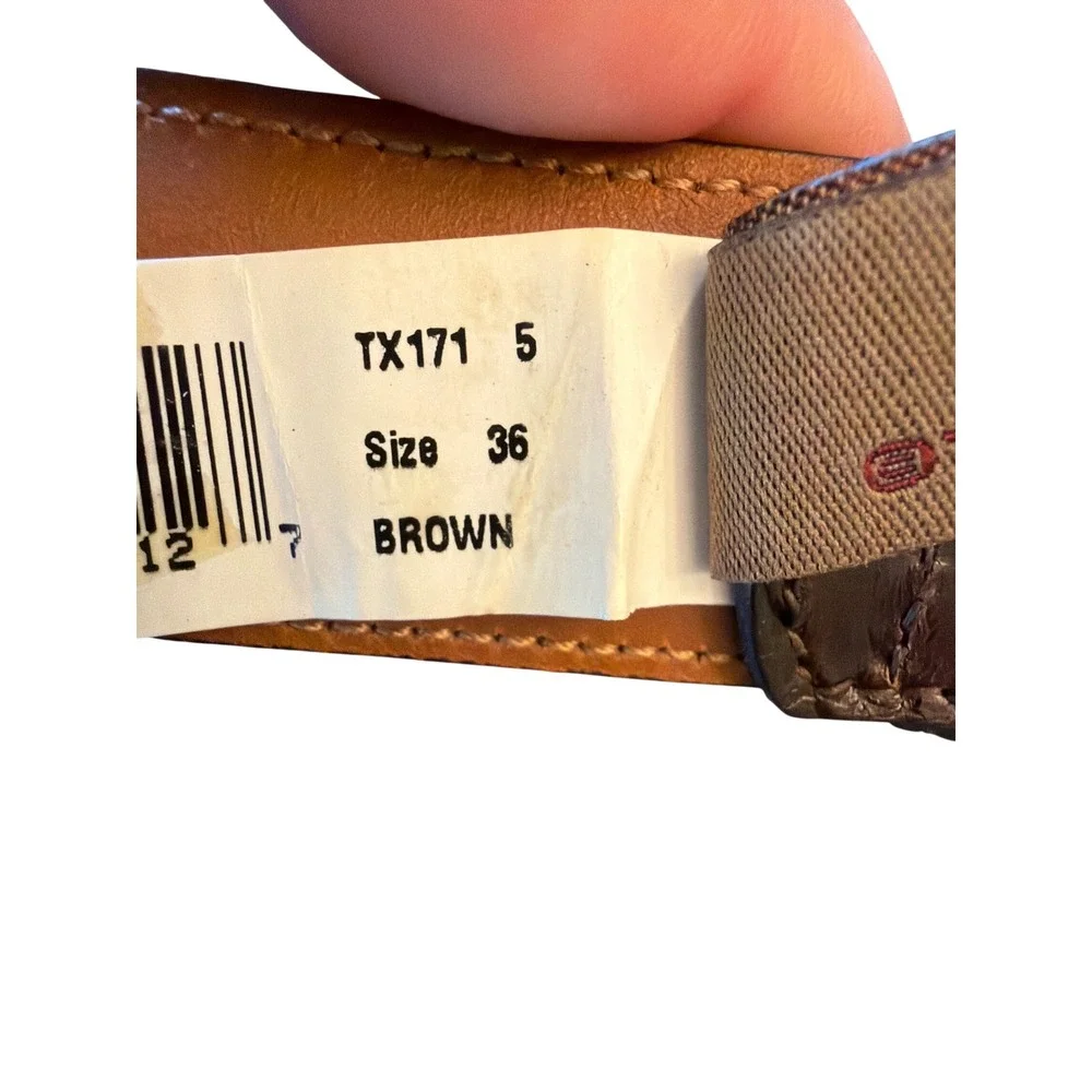 Trafalgar Belt Brown Leather TX171 5 Classic Dress Gold Buckle Size 36 Mens